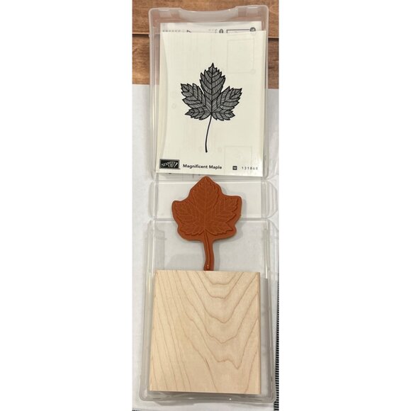 UNMOUNTED NEW Stampin Up! Magnificent Maple Wood Mount Rubber Stamp 131868 - Picture 4 of 4